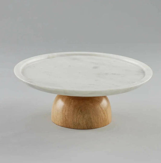 Clara Marble and Wood Cake Stand.