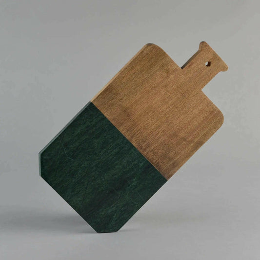 Green Marble and Wooden Chopping Board.