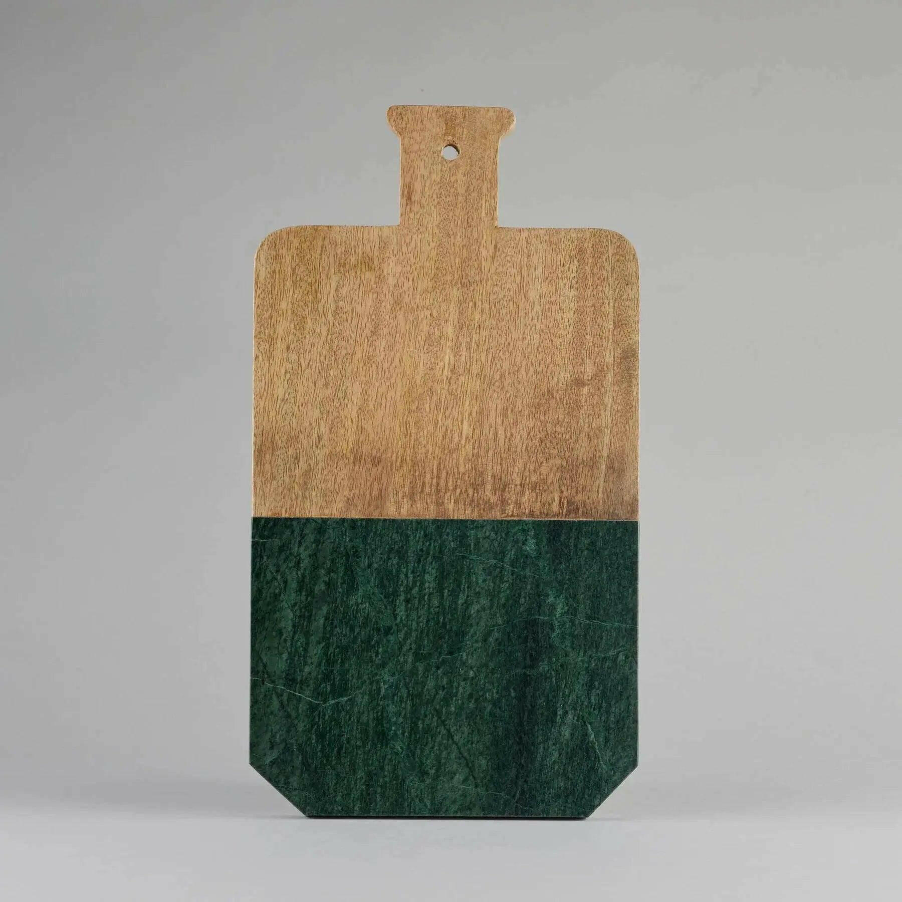 Green Marble and Wooden Chopping Board.