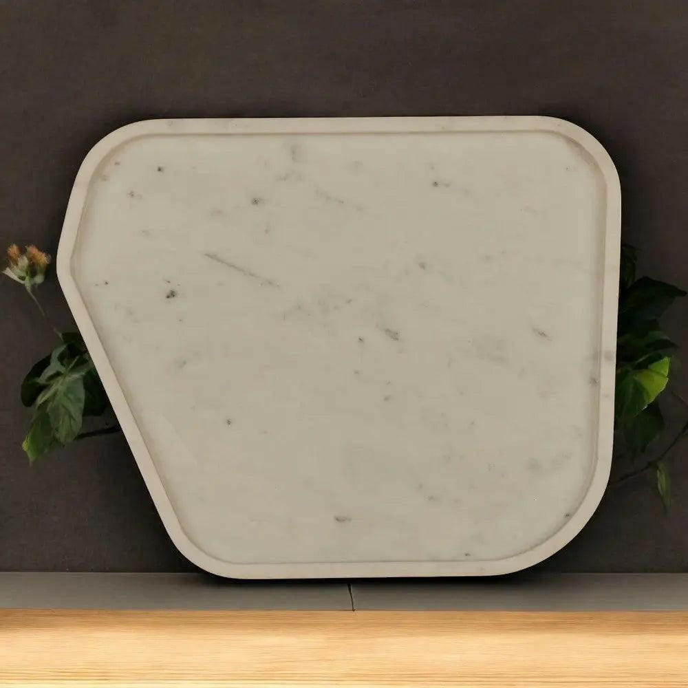 Trendy Marble Platter, Modern Design.