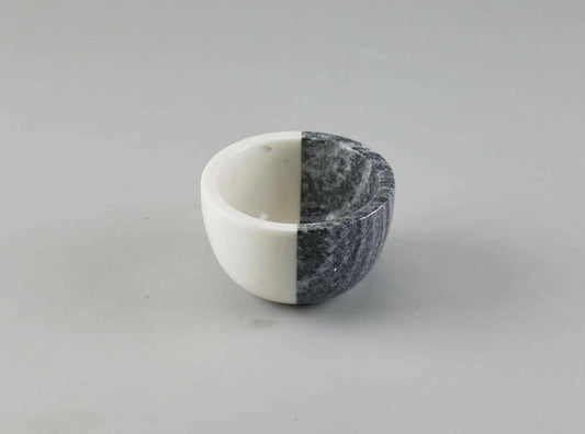 White and Grey Marble Bowl – Versatile Handcrafted Accent.