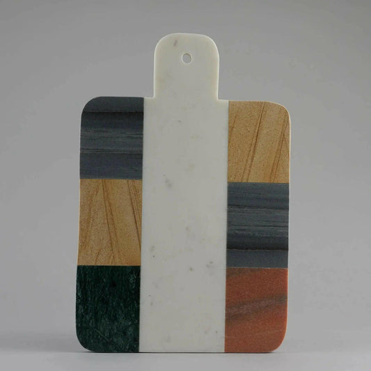 White Base Multicolour Marble Chopping and Cheese Board.