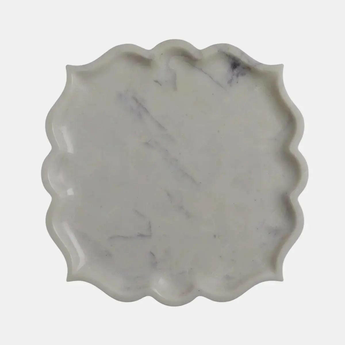 White Marble Dining Platter Maroc.