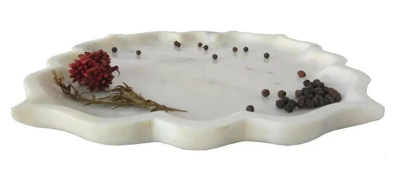 White Marble Dining Platter Maroc.