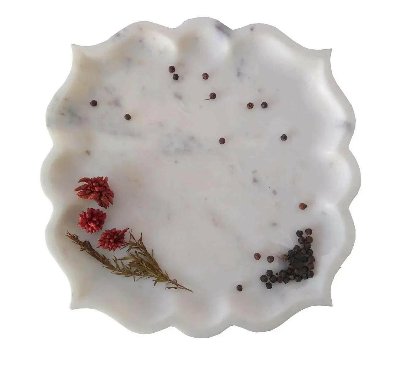 White Marble Dining Platter Maroc.