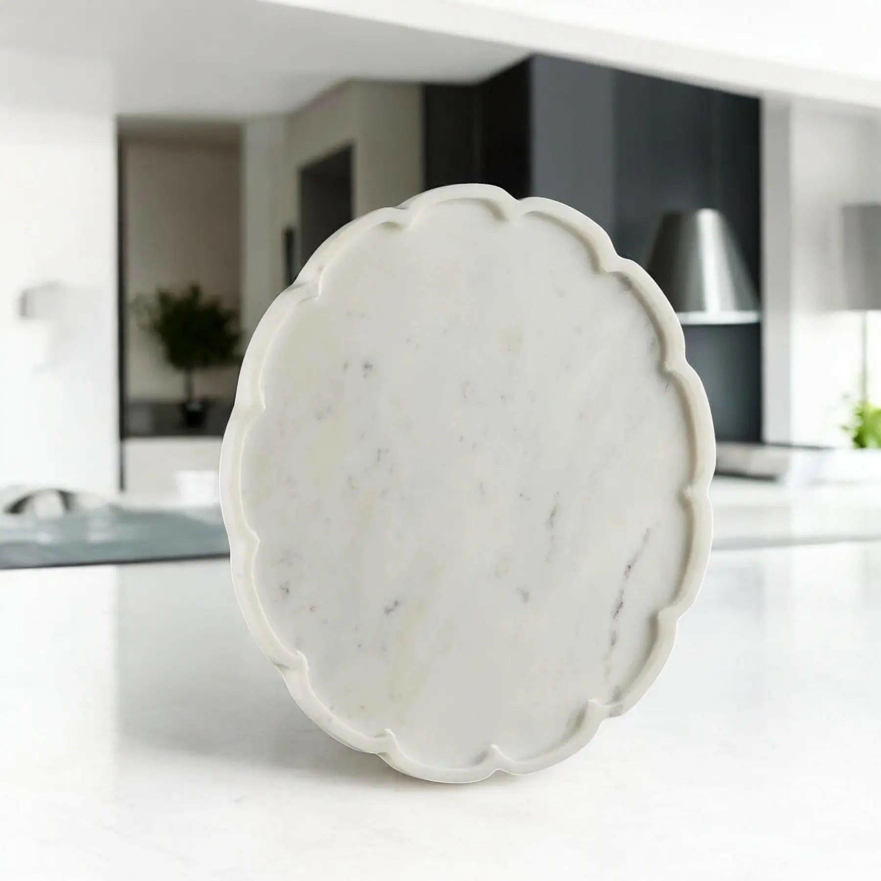 White Marble Platter Princess  - Artifact Stonex.