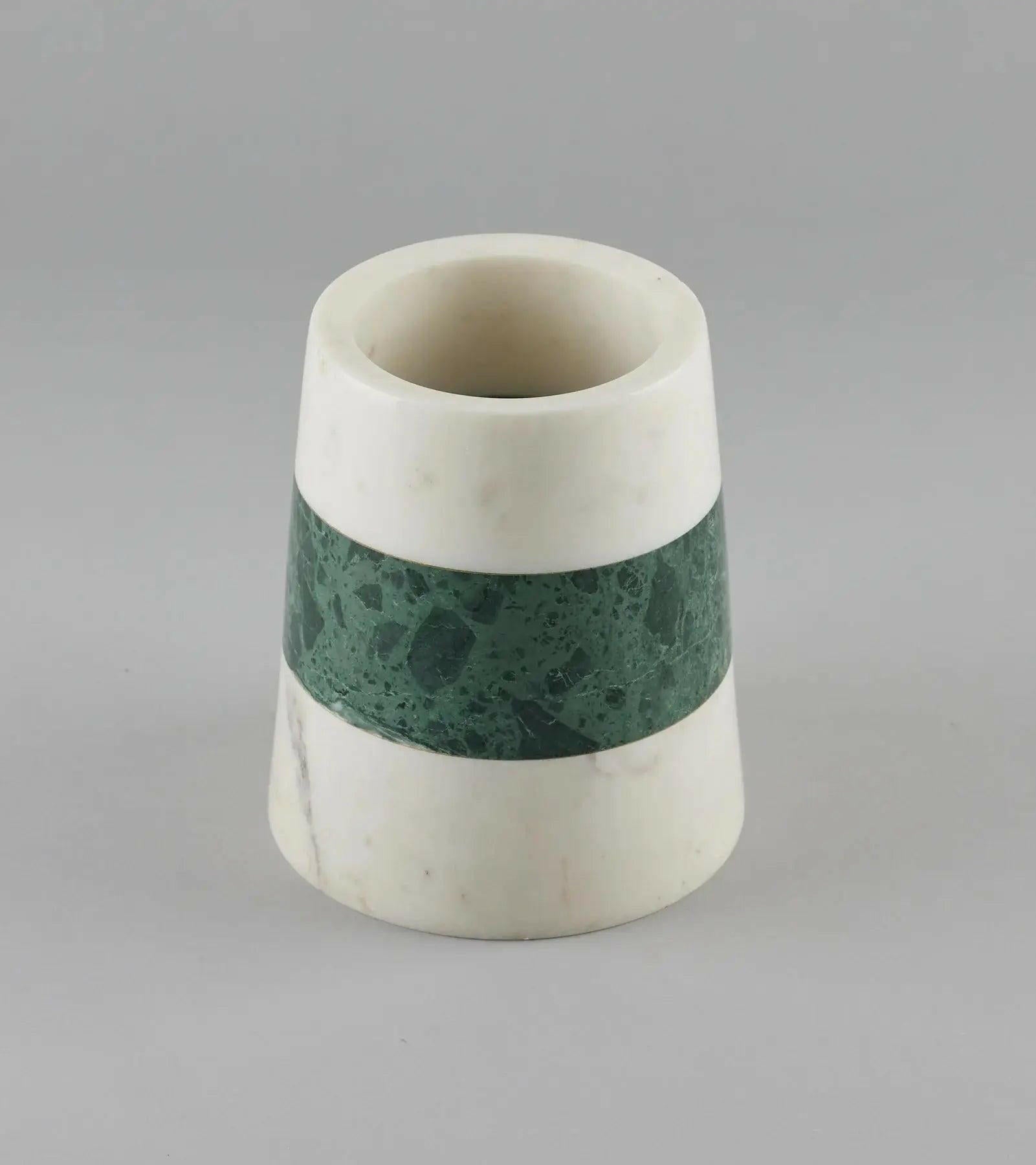 Vera Marble Vase – Green & White Marble Decorative Vase.