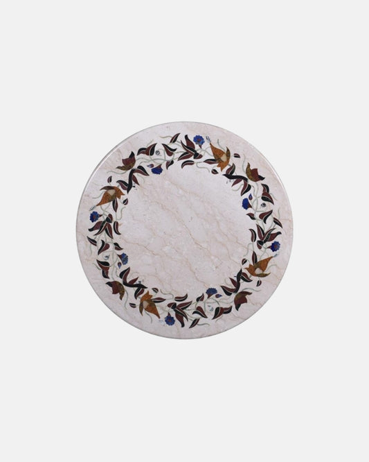 Floral Fantasia Round Marble Tabletop