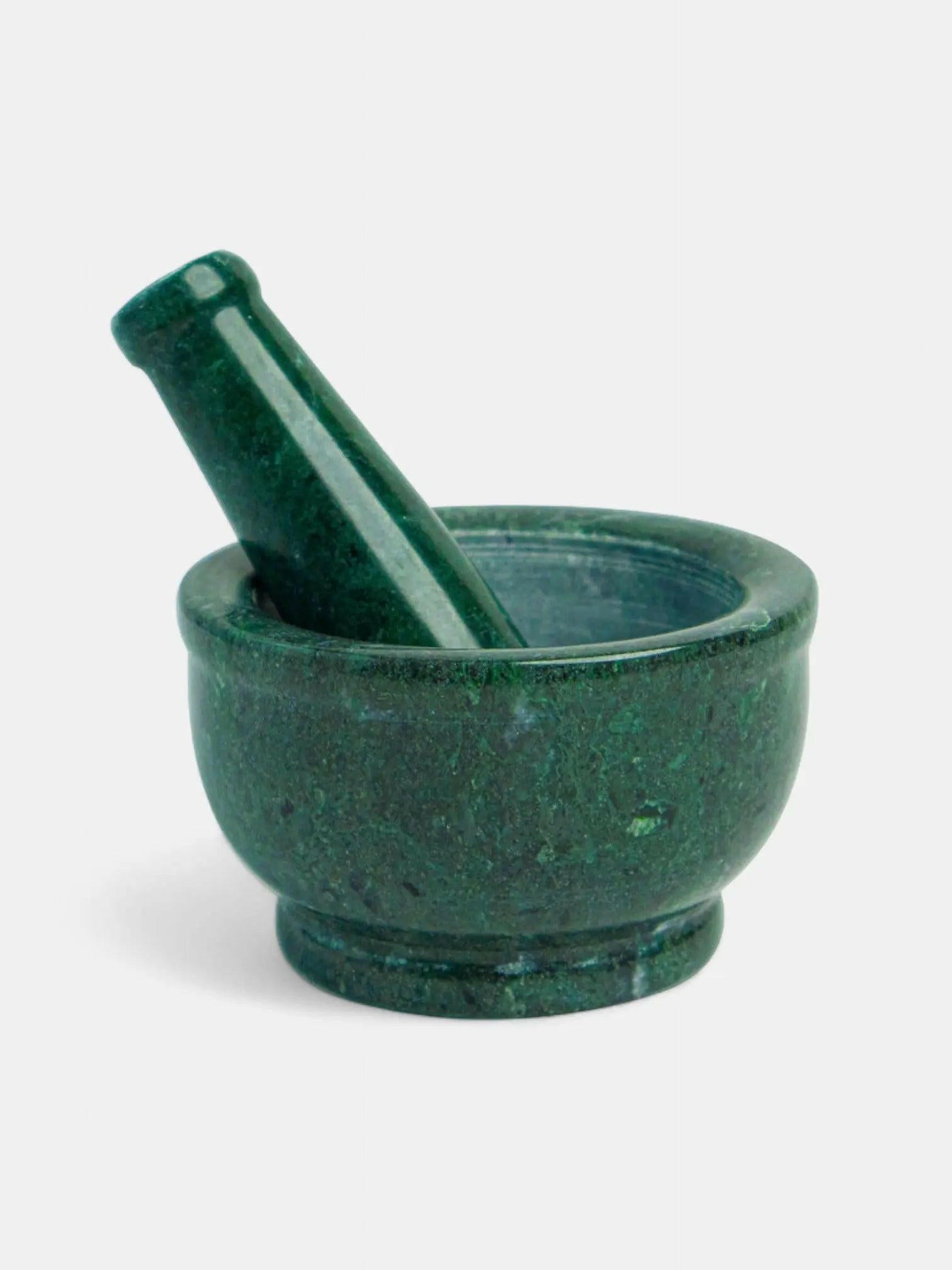 Black Marble Okhli Mortar and Pestle Set.