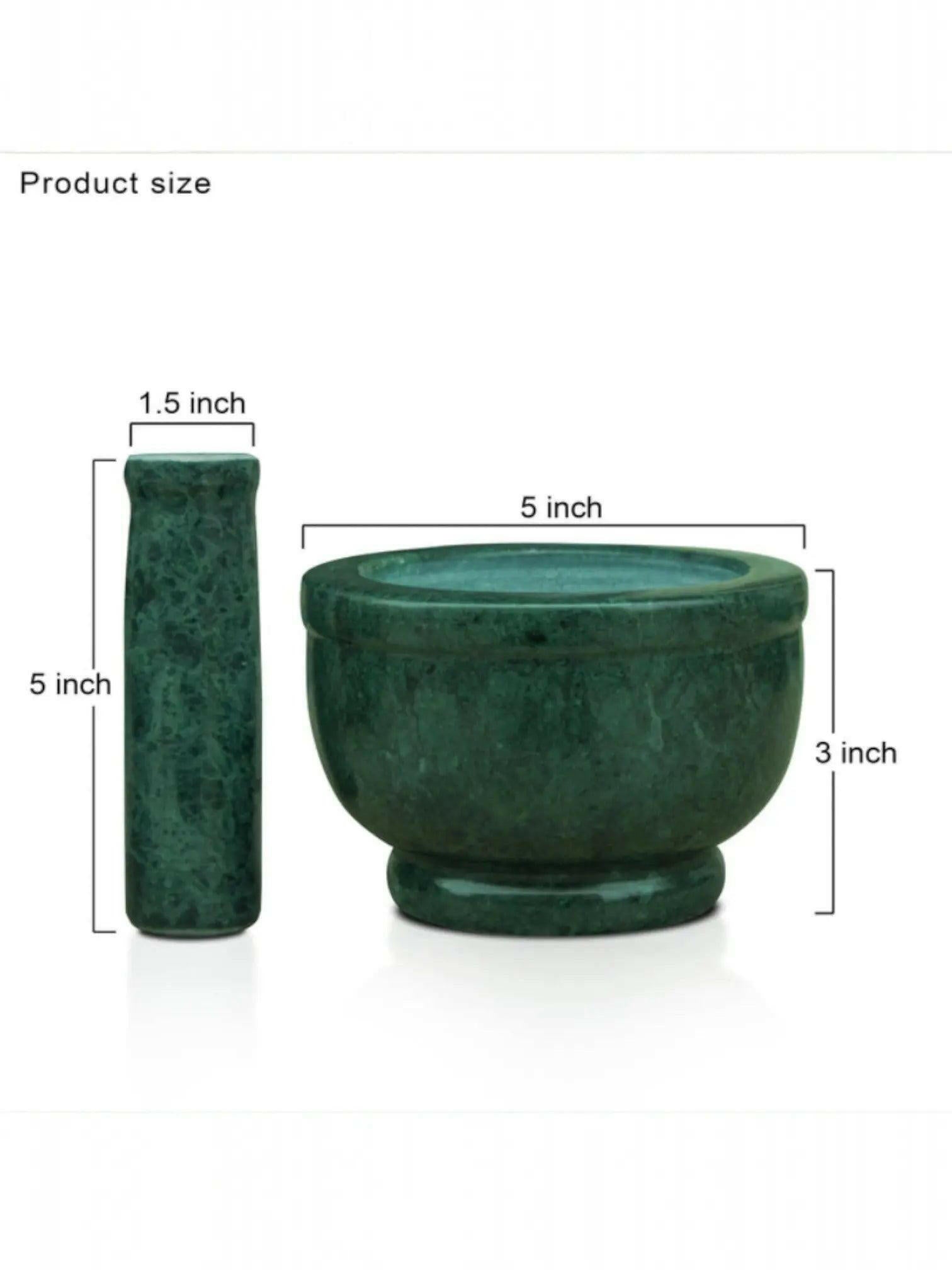 Black Marble Okhli Mortar and Pestle Set.