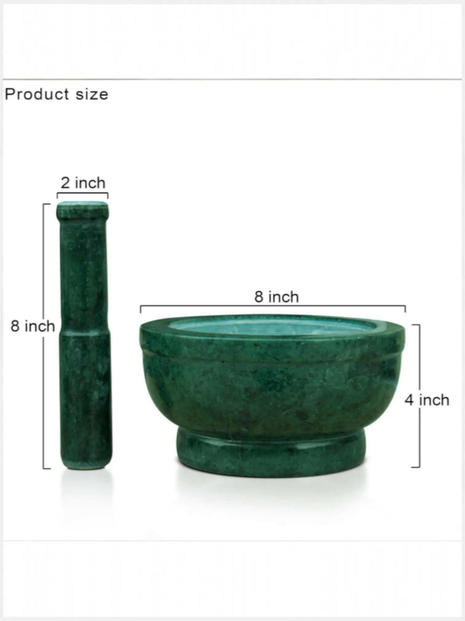 Black Marble Okhli Mortar and Pestle Set.