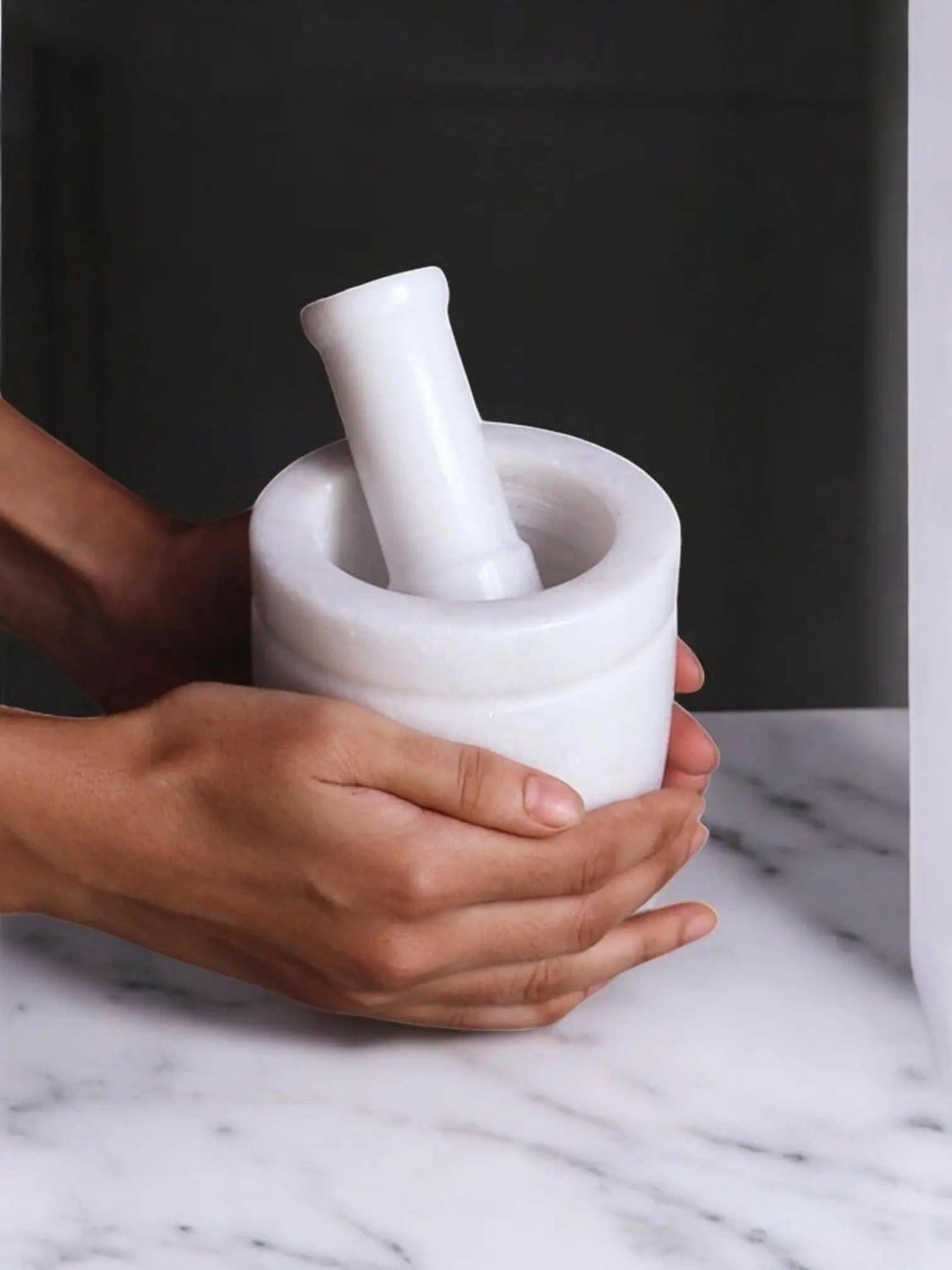 White Marble Mortar and Pestle.