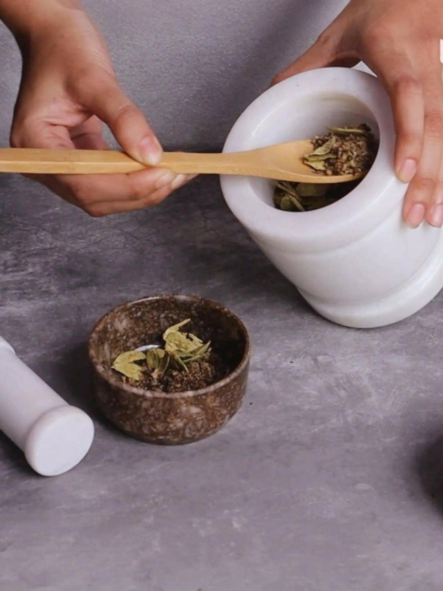 White Marble Mortar and Pestle.