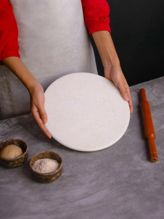 Marble Roti Making Board (Chakla) – White, Black, and green.