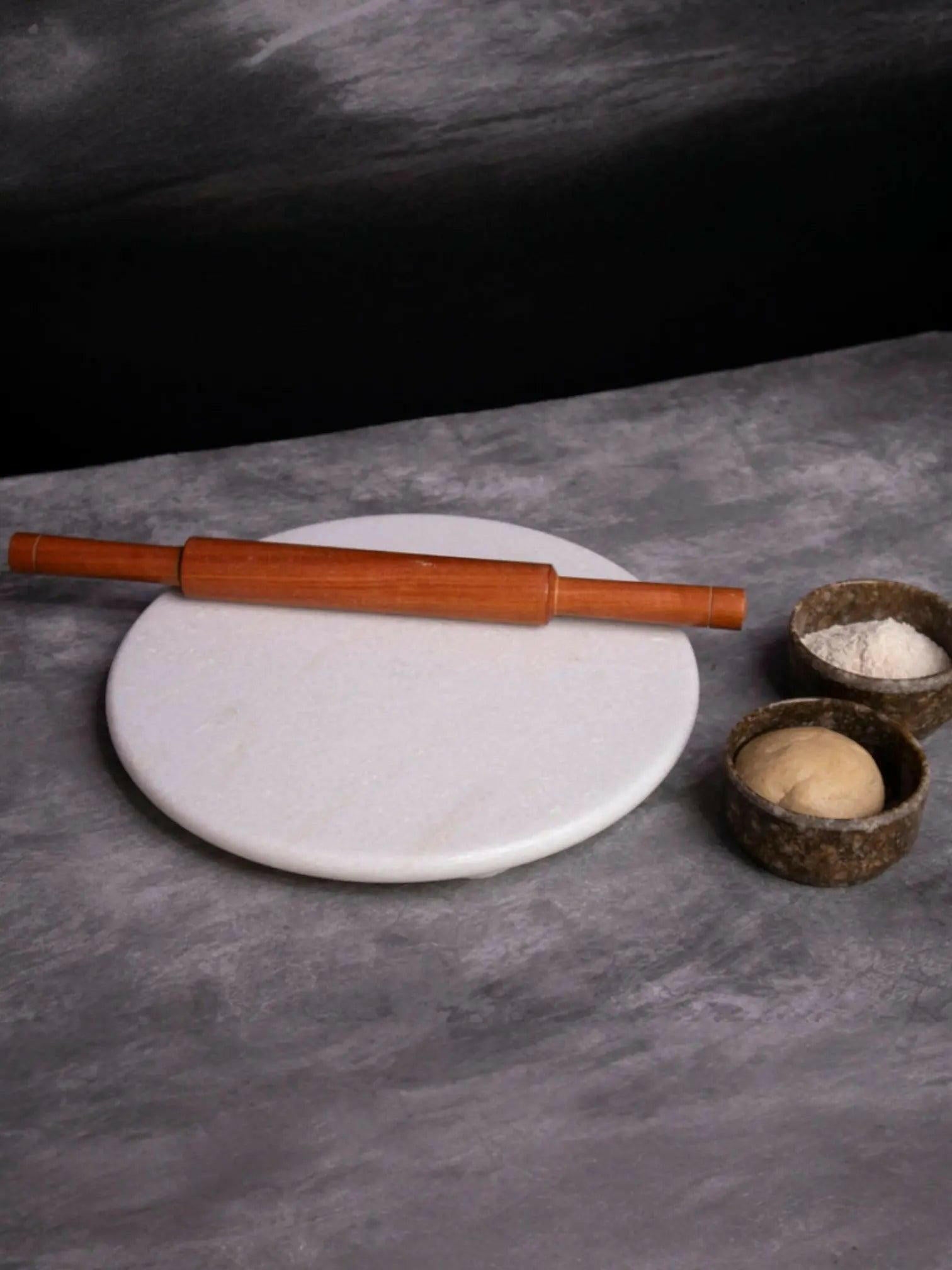 Marble Roti Making Board (Chakla) – White, Black, and green.