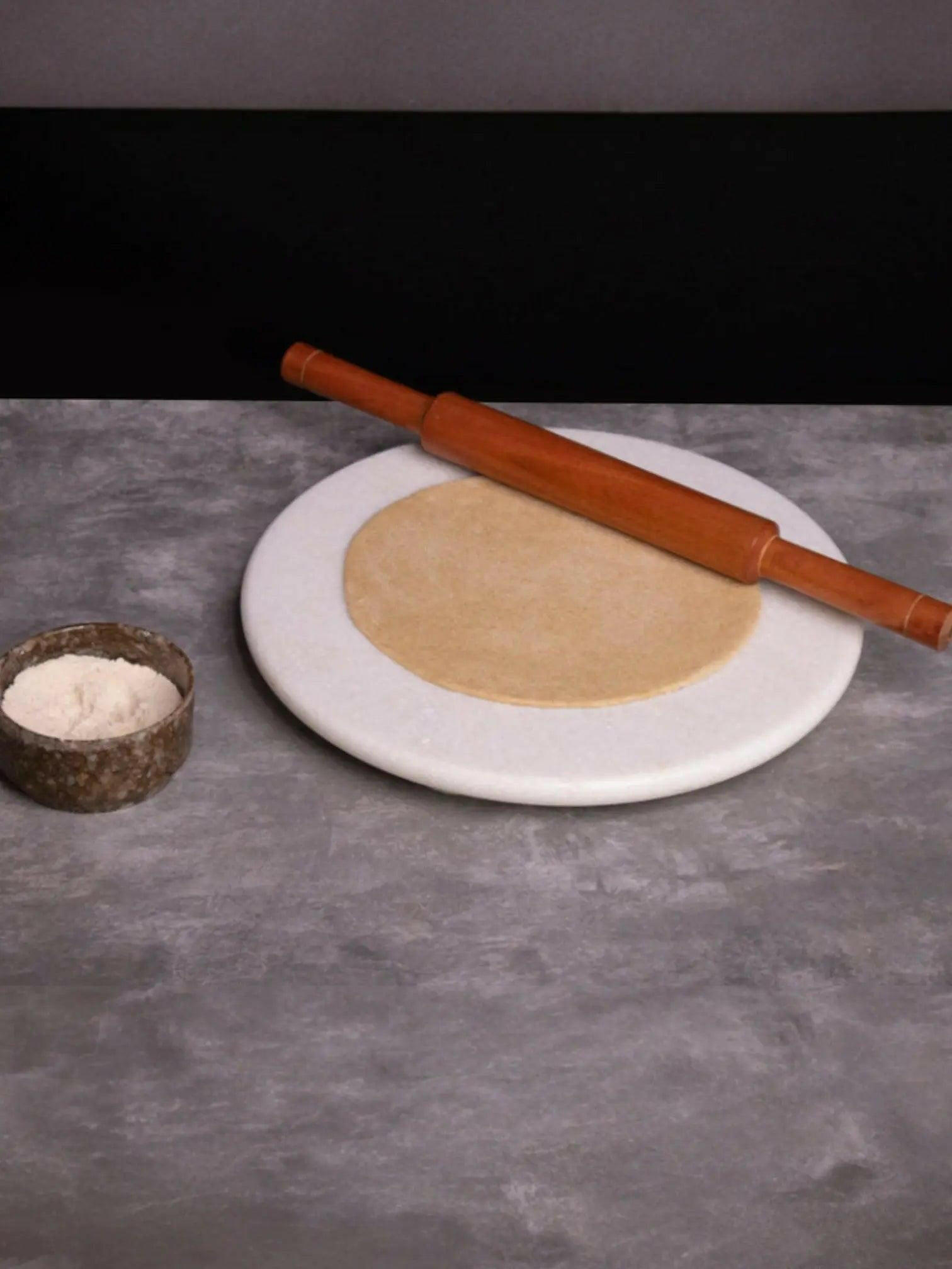 Marble Roti Making Board (Chakla) – White, Black, and green.