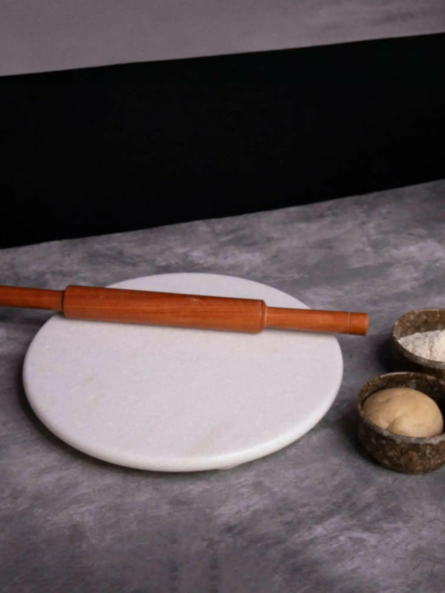 Marble Roti Making Board (Chakla) – White, Black, and green.