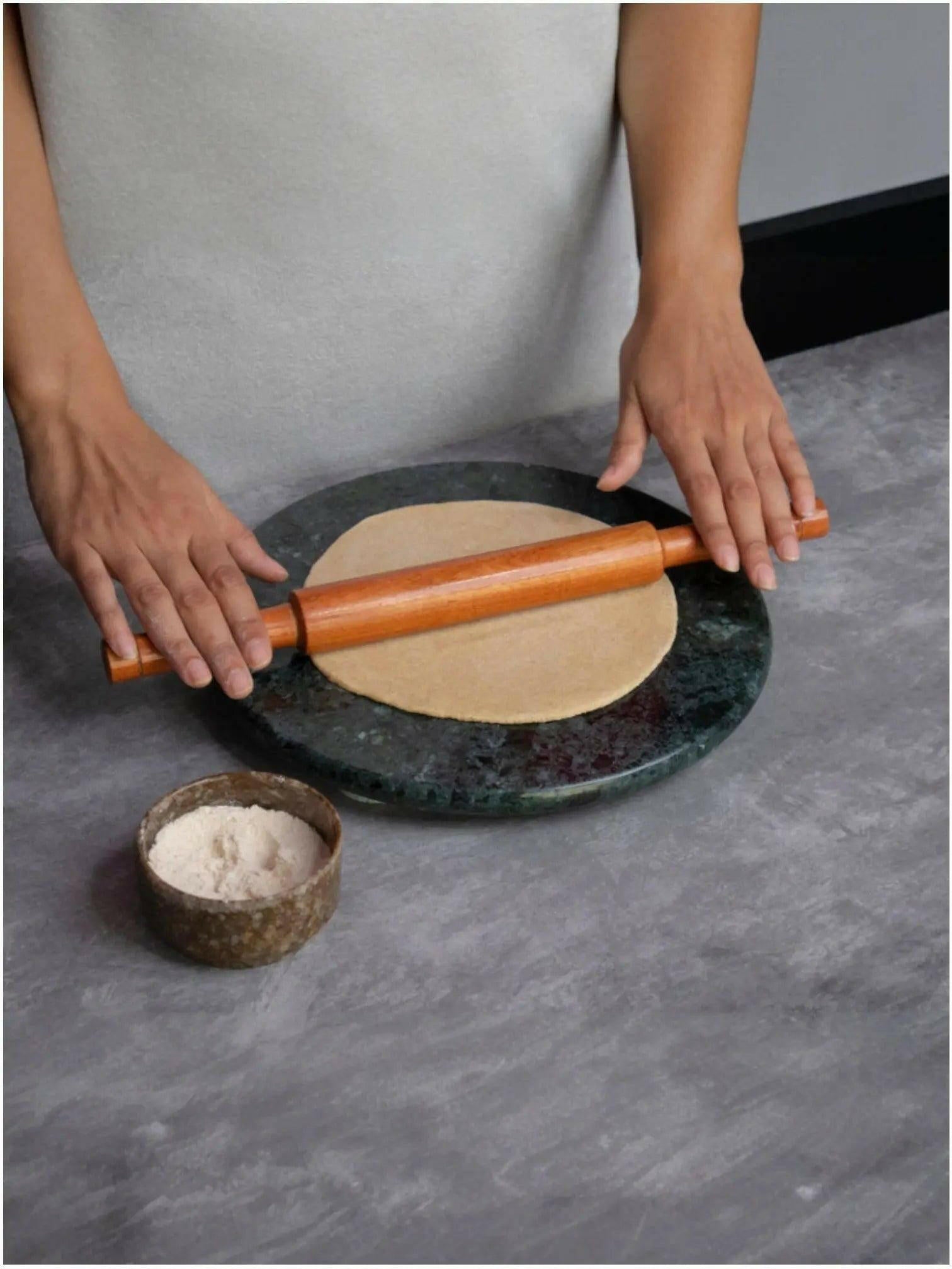 Marble Roti Making Board (Chakla) – White, Black, and green.