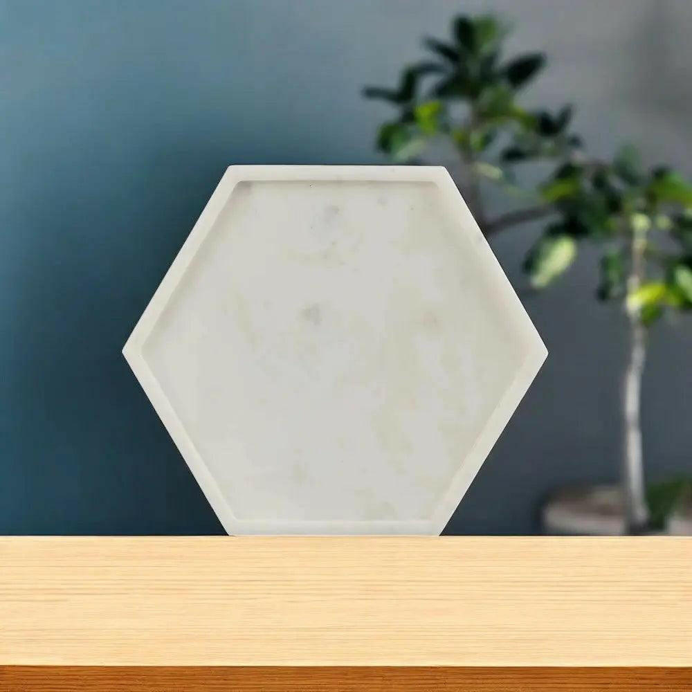 Geometri Hexagon Shape Marble Tray.