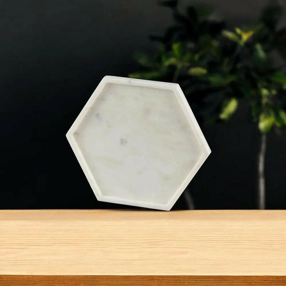 Geometri Hexagon Shape Marble Tray.