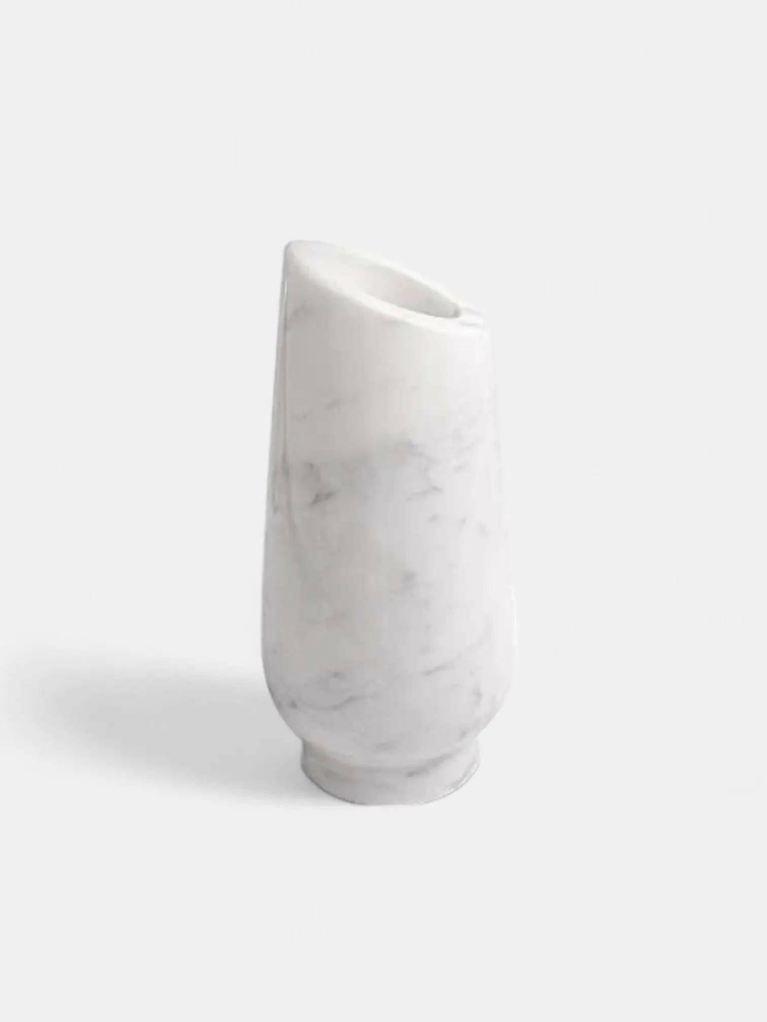 Banswara White Marble Flower Vase Elegant.