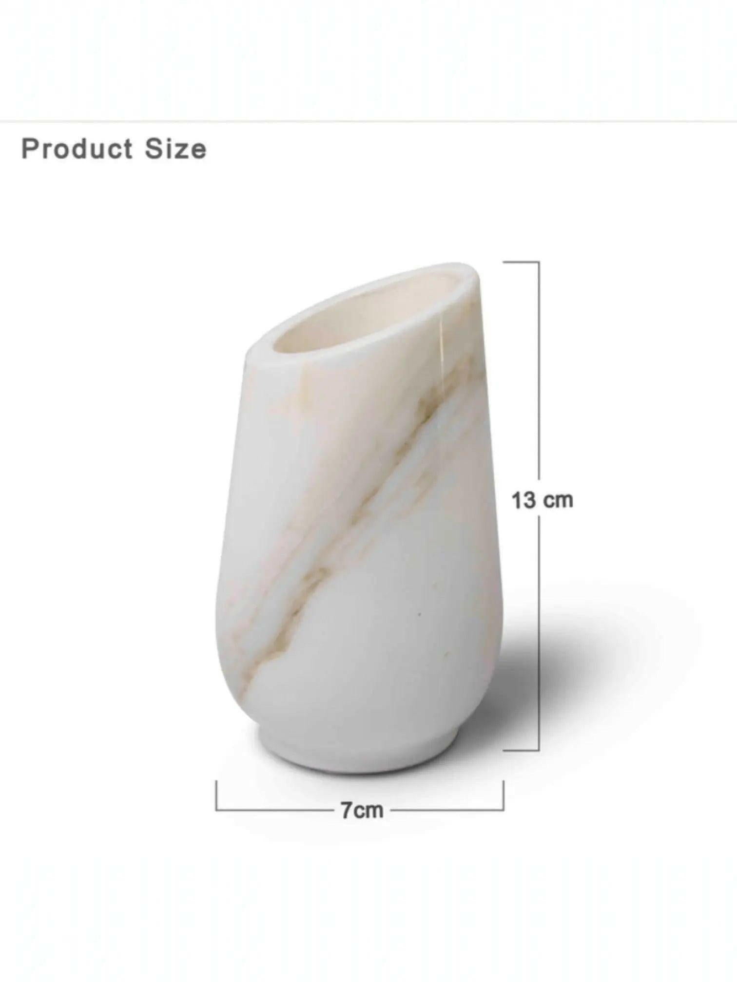 Statuario Marble Flower Vase, Elegant Decor.