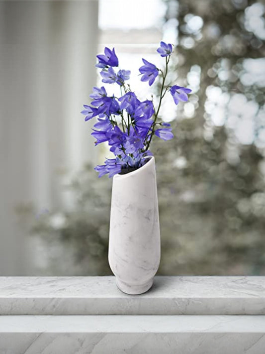 Banswara White Marble Flower Vase Elegant