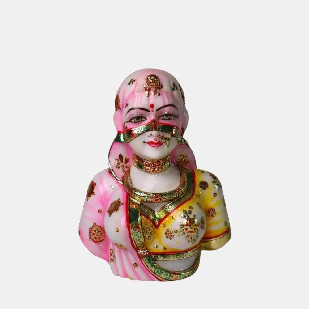 Bani Thani White Marble Statue, 12 Inch.