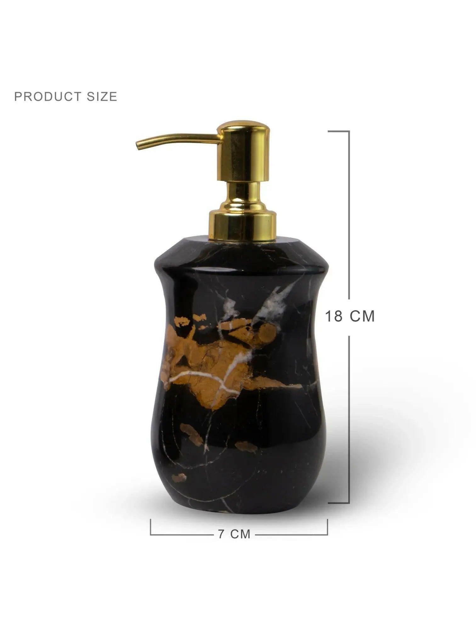 Black Portoro Marble Soap Dispenser.