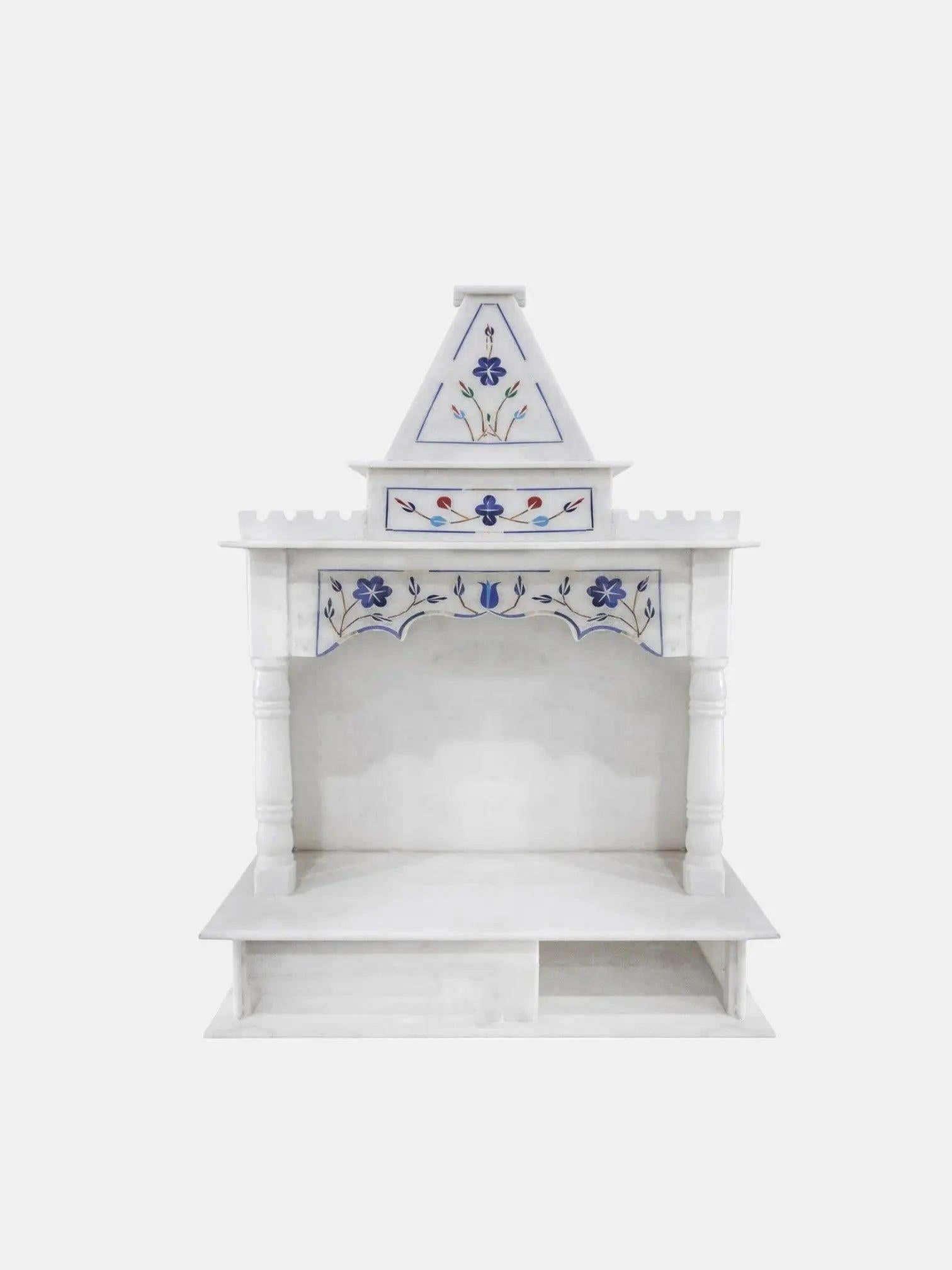 Blue Inlay Marble Temple for Home.