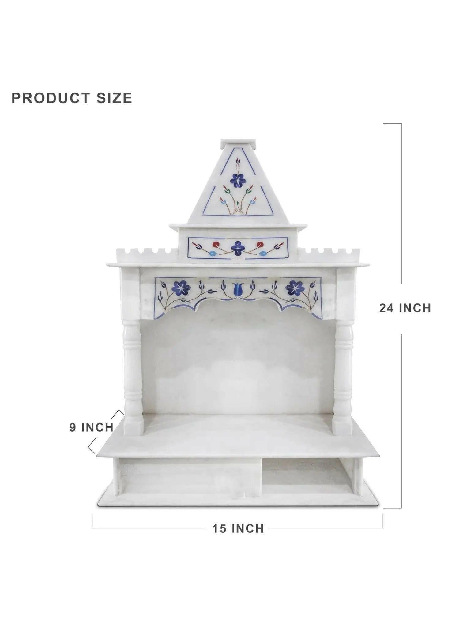 Blue Inlay Marble Temple for Home.