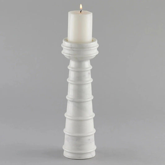 Nora White Marble Candle Holder – Elegant and Unique Design Artifact Stonex