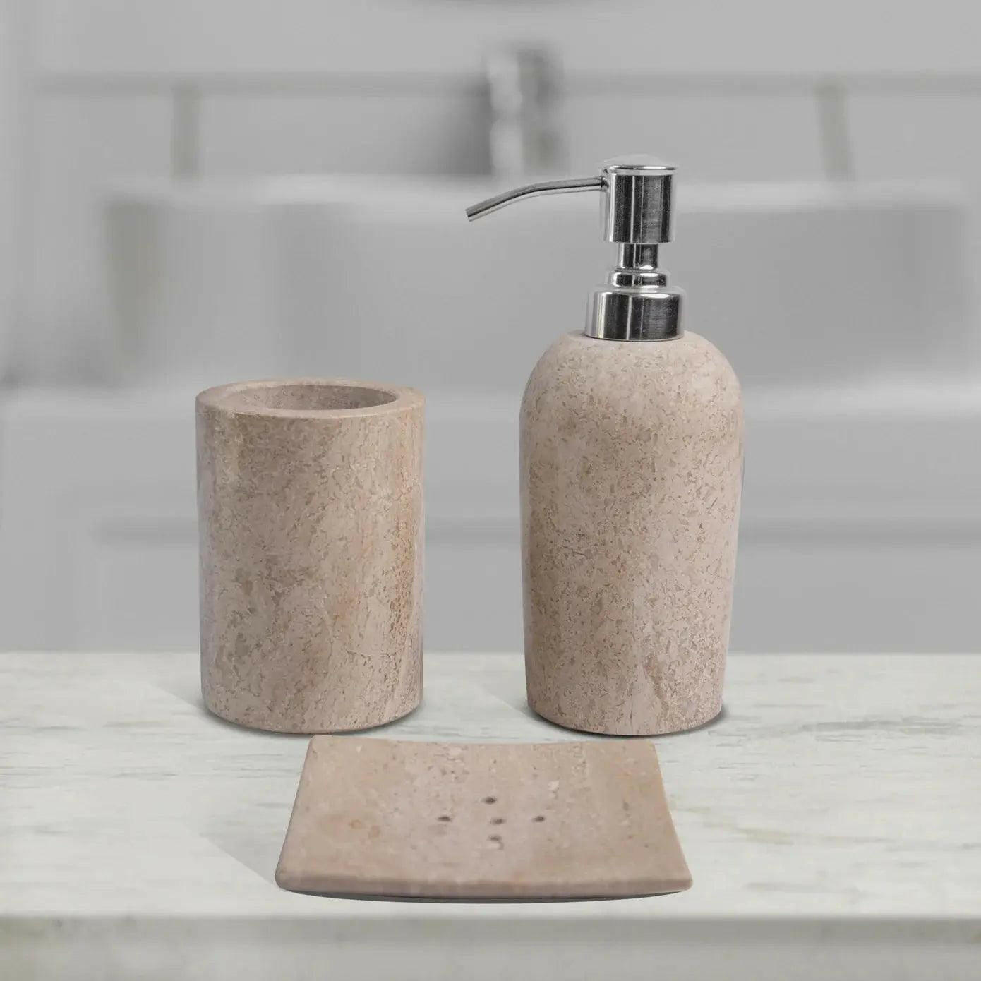 Dyna Marble Bathroom Set, 3 Pieces.