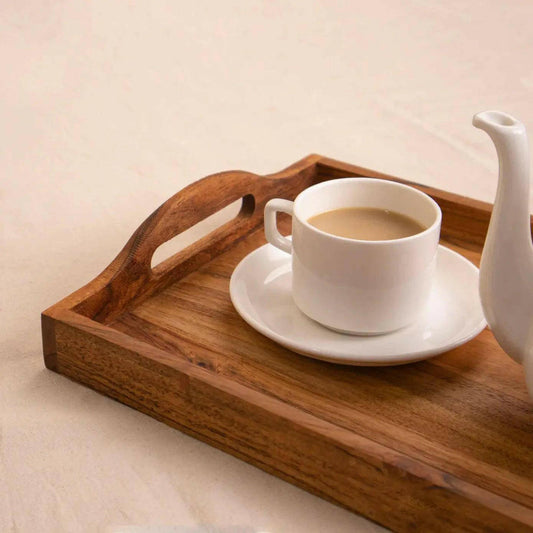 Elegant Wooden Handcrafted Serving Tray.