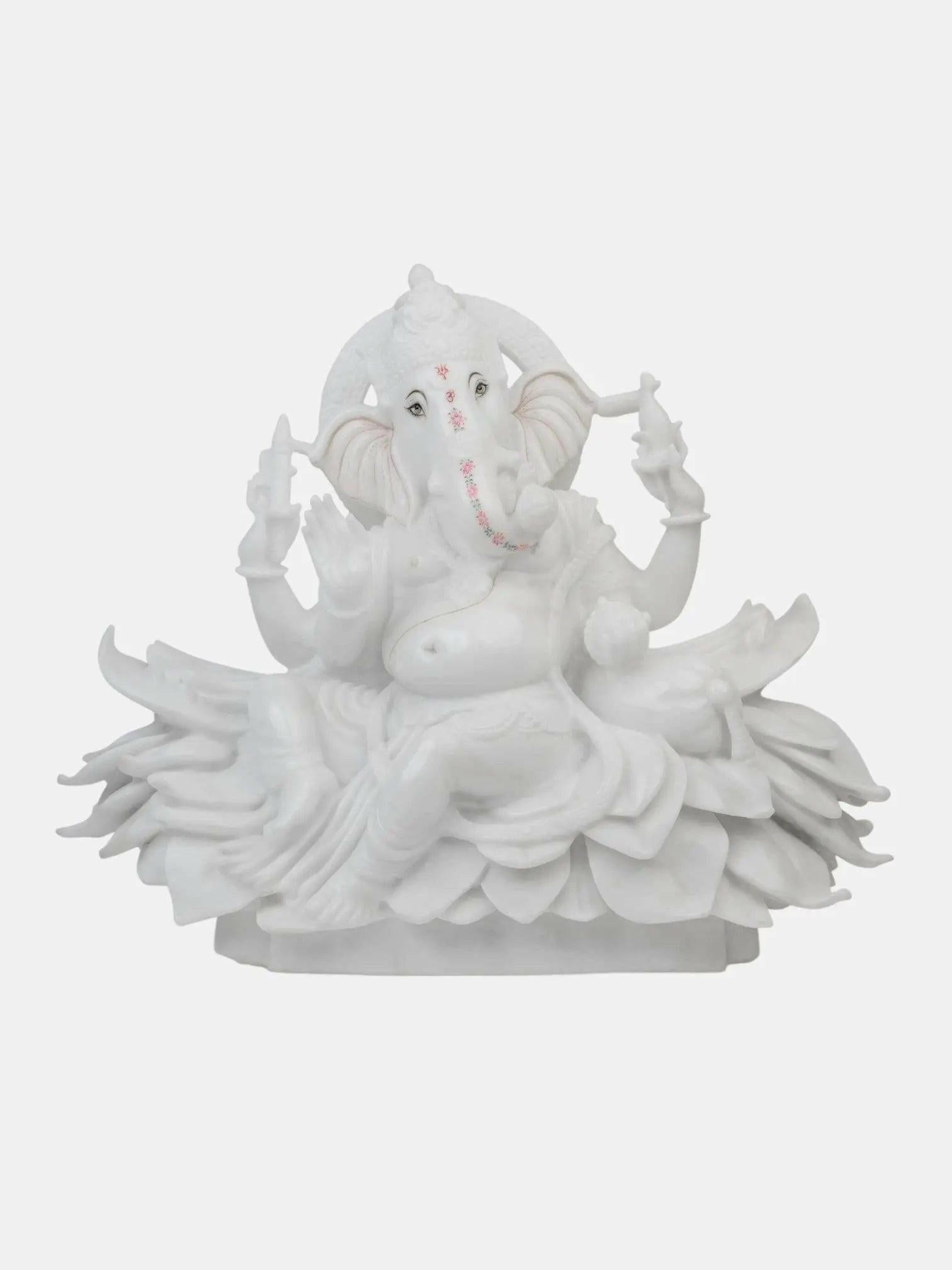 Ganesh Ji Seated on Lotus Flower.