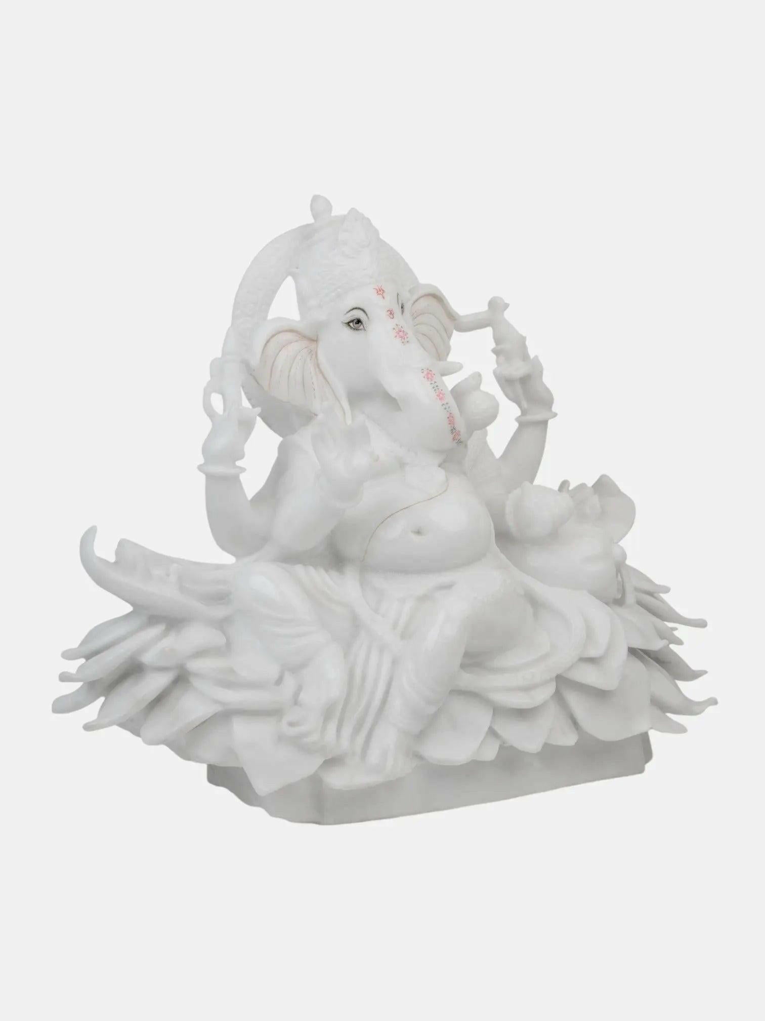 Ganesh Ji Seated on Lotus Flower.