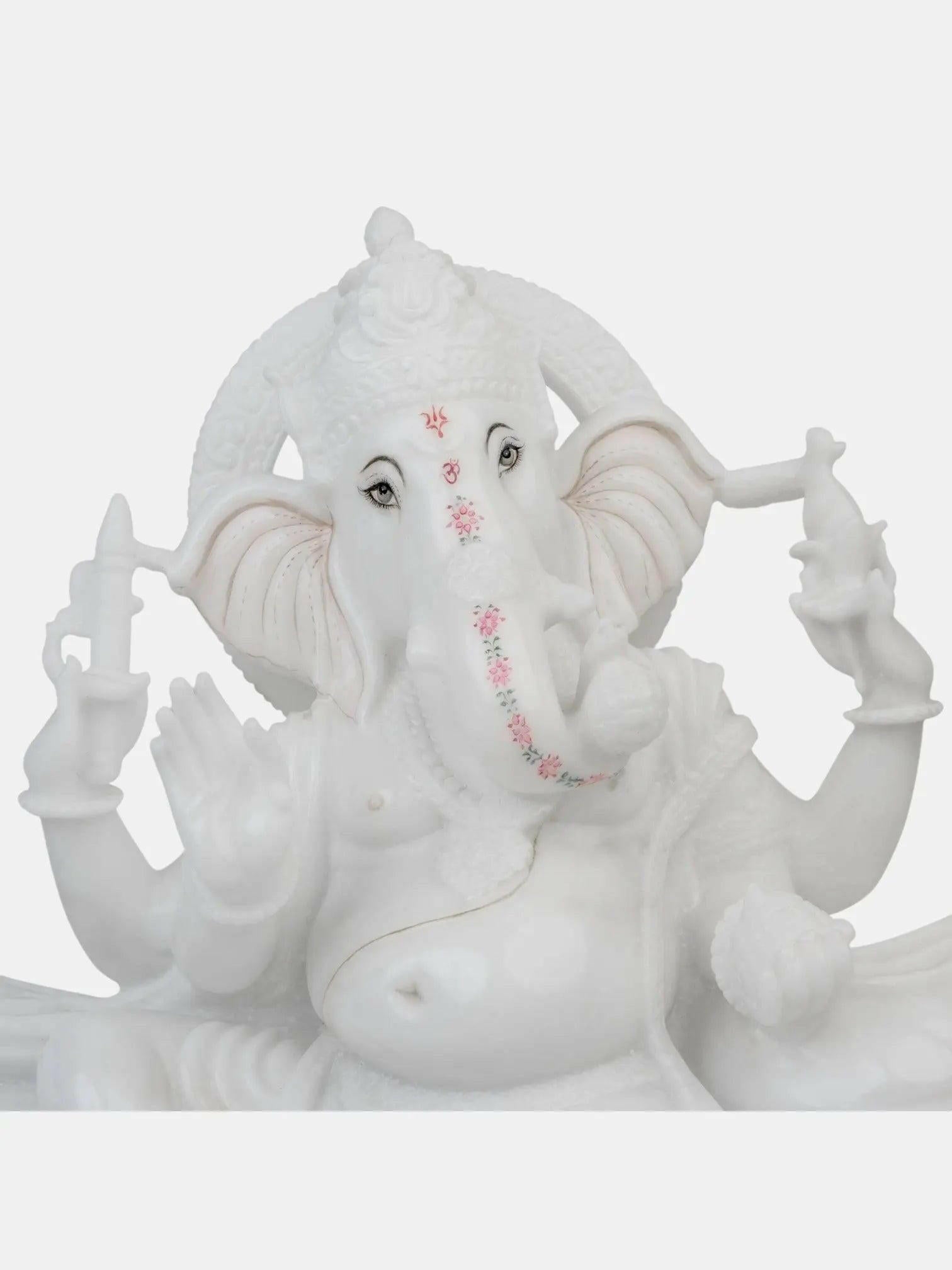 Ganesh Ji Seated on Lotus Flower.