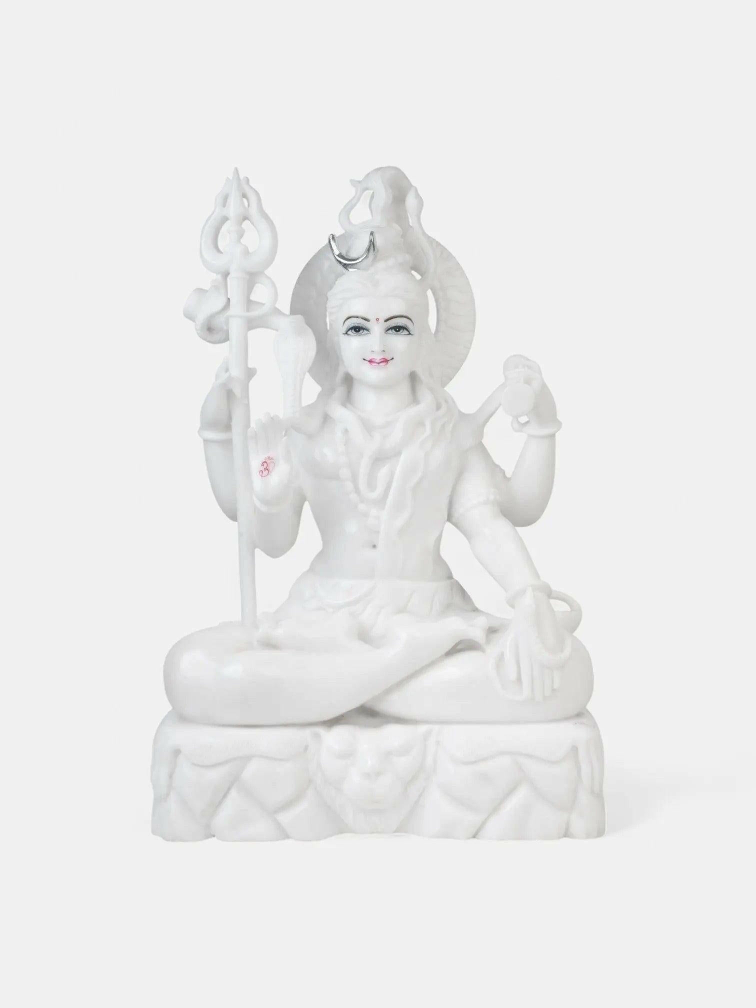 Lord Shiva in Pure White Marble.