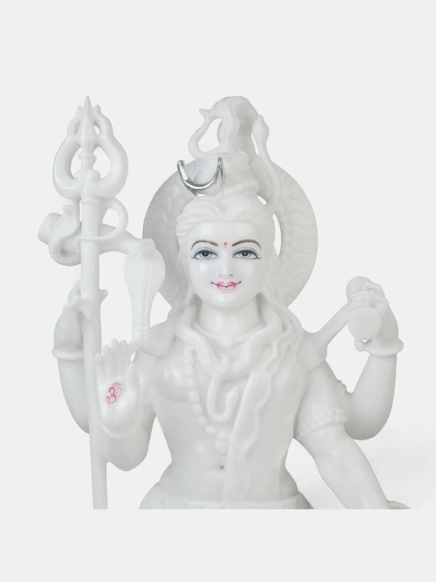 Lord Shiva in Pure White Marble.