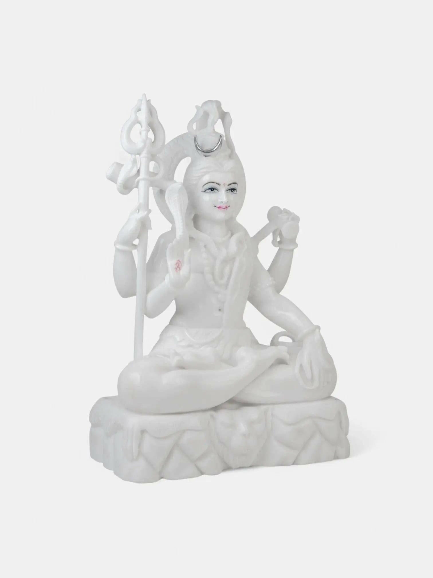 Lord Shiva in Pure White Marble.