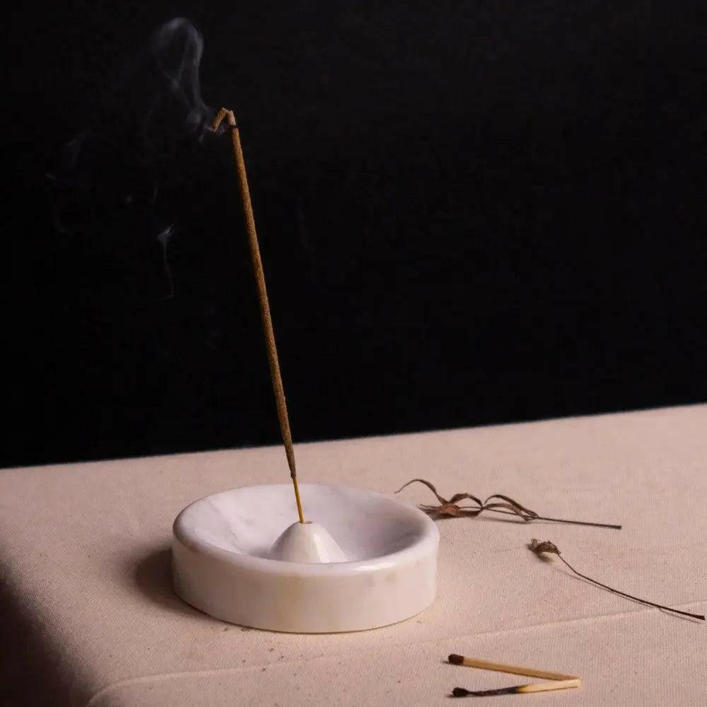 Marble Incense Stick Holder (White, Green, Black).