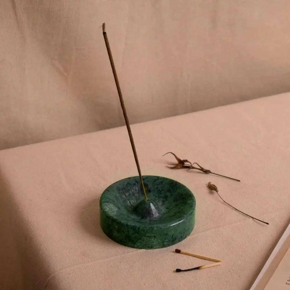 Marble Incense Stick Holder (White, Green, Black).