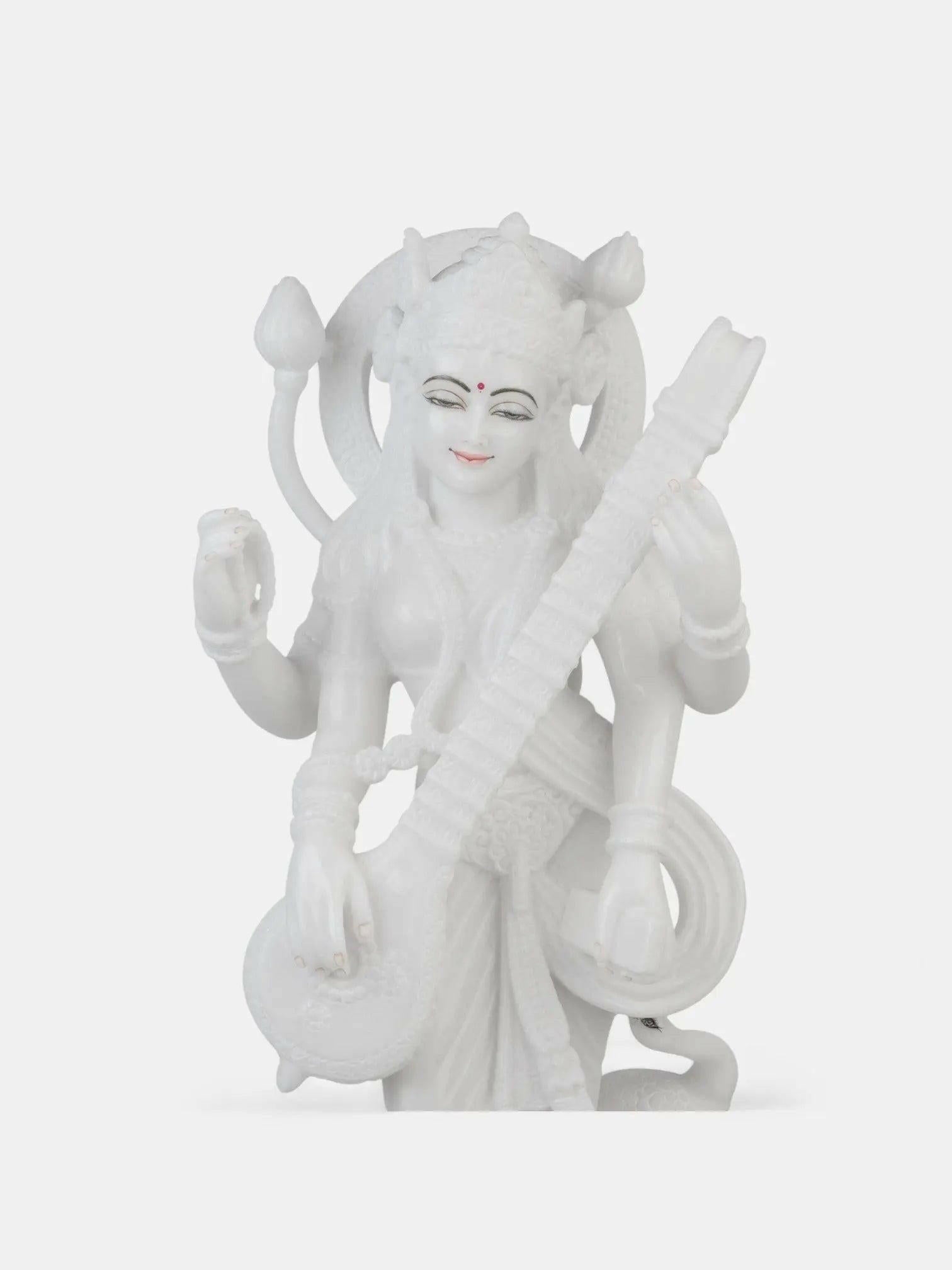 Marble Statue of Goddess Saraswati.