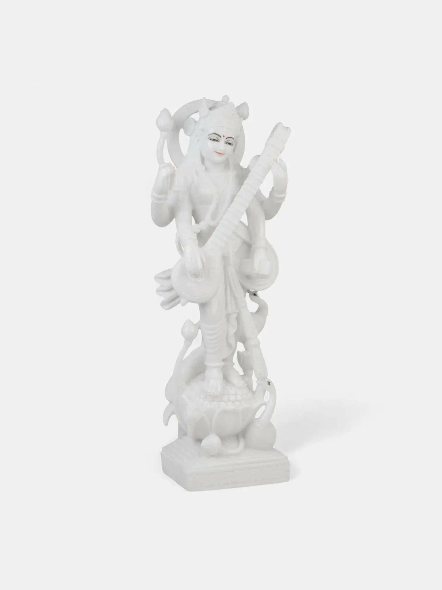 Marble Statue of Goddess Saraswati.