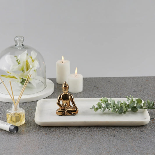 Timeless Elegance White Marble Tray