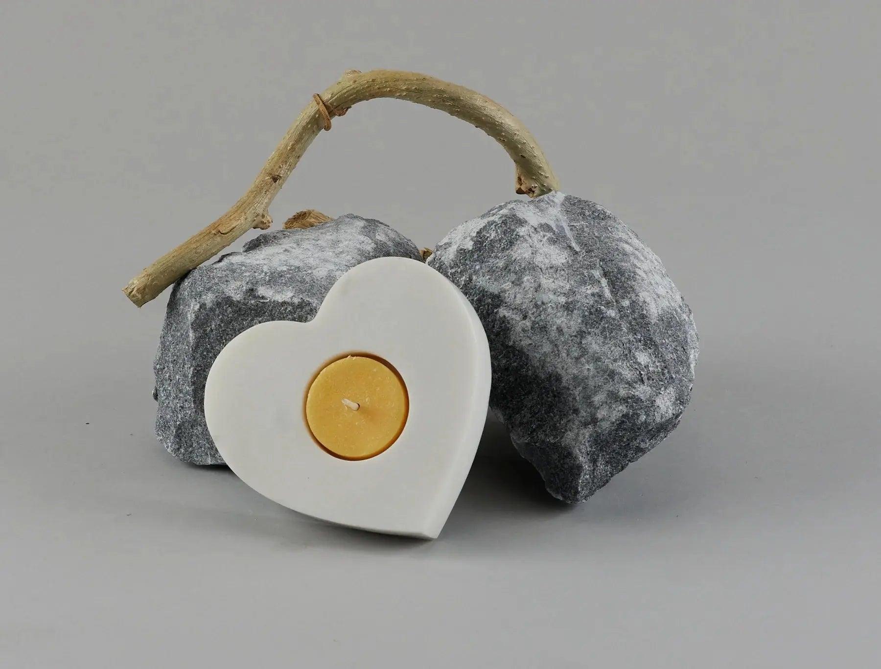 Heart Tea Light Holder - Romantic Marble Candle Holder Artifact Stonex