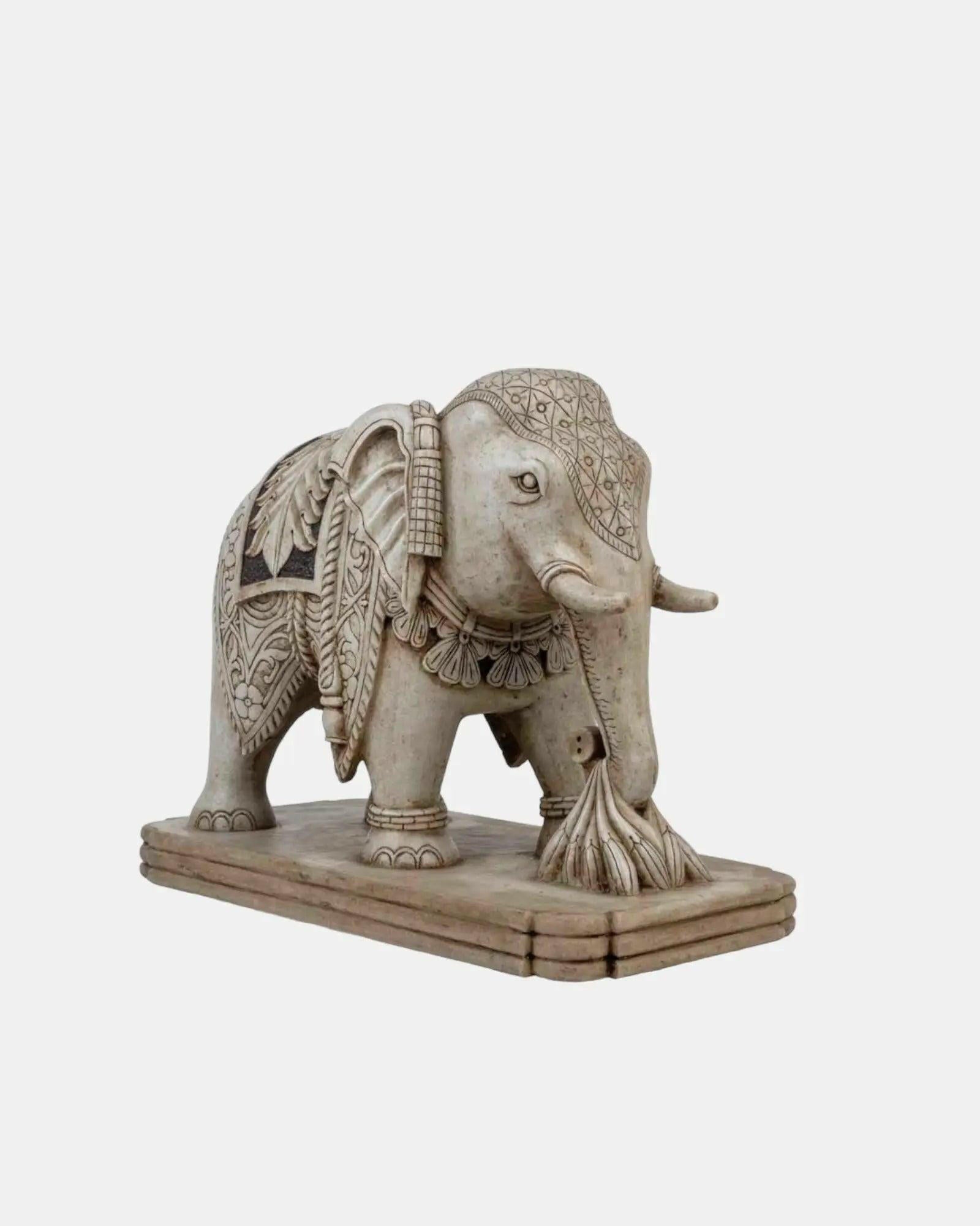 Elegant Pair of Carved Elephants.