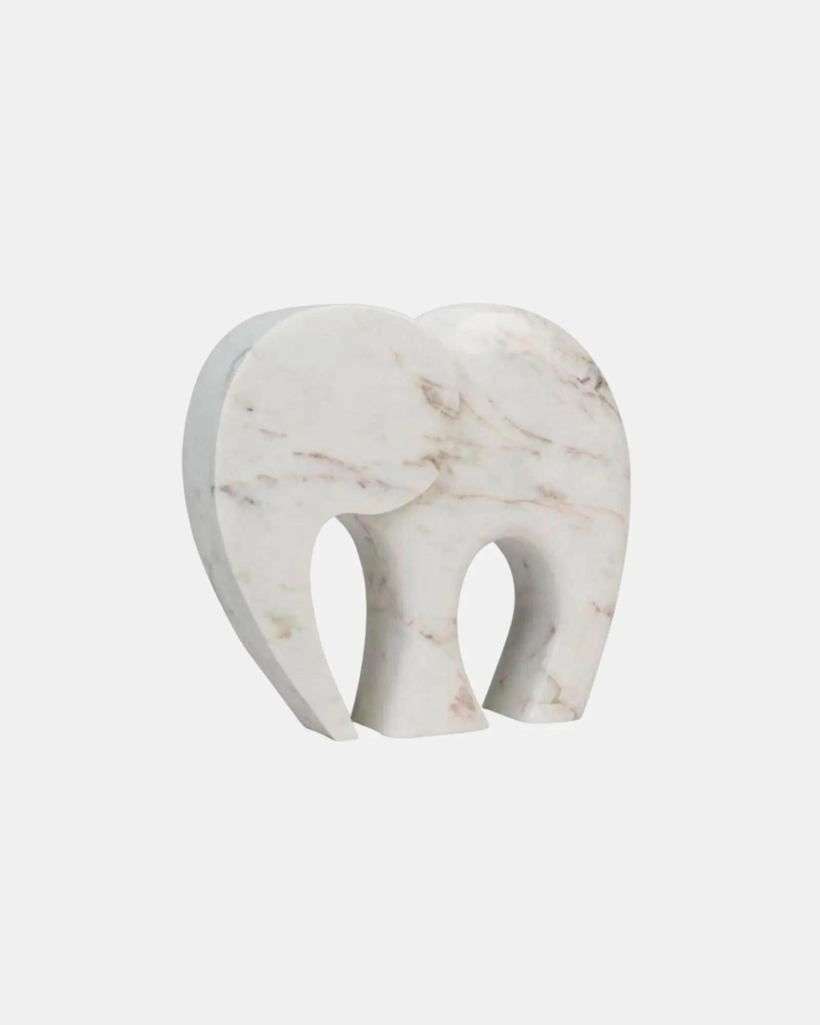 Elegant White Marble Elephant Set – 4 Pieces.