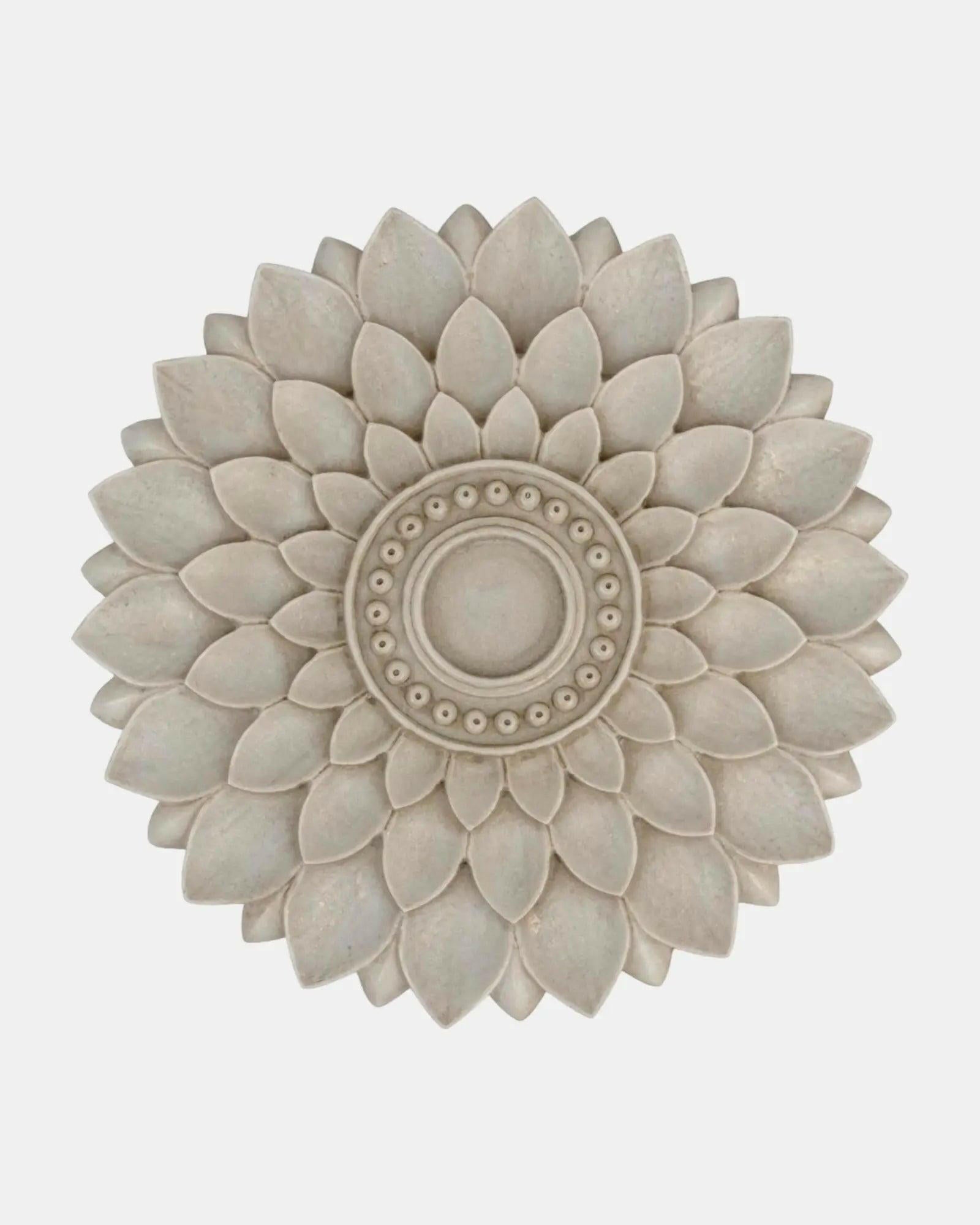 Multipurpose Marble Flower Plate Sculpture.