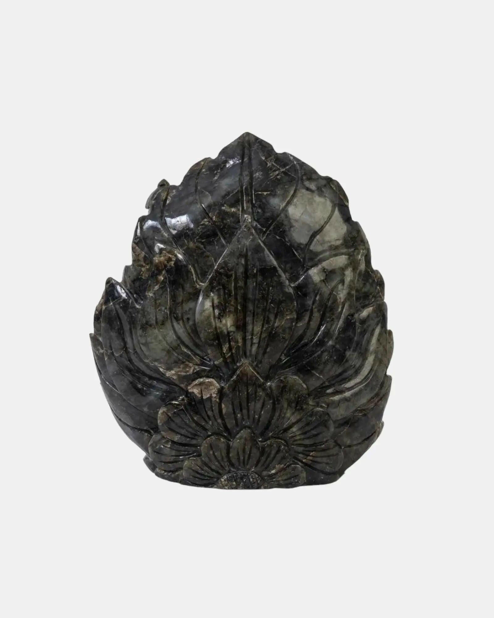 Radiant Black Marble Ganesha Statue.